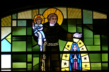 Church of St. Anthony window.  Photo credit: M. Sibley