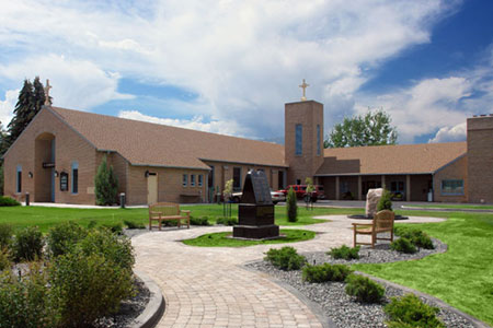 Present Church (built in 1954) and Old Rectory (built in 1960).  Photo credit: Rick Moser